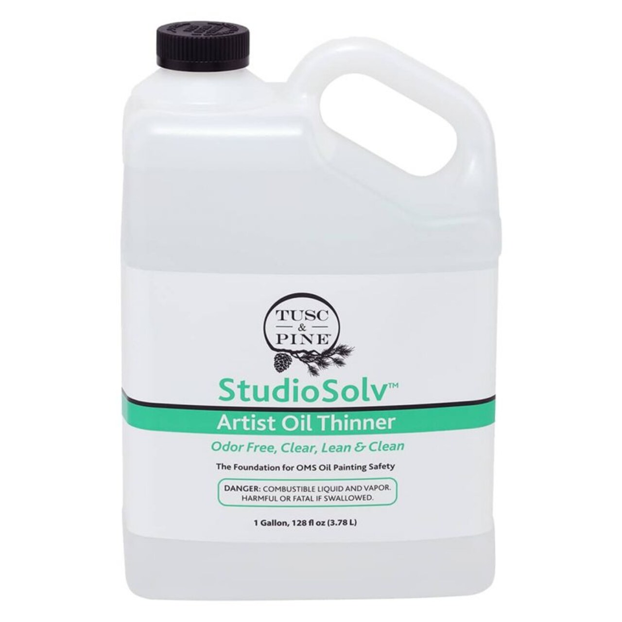 Tusc & Pine StudioSolv™ Odorless Mineral Spirits Gallon - Purified Odor-Free Spirit Solvent For Thinning Oils, Artists, Painting Thinner, Professionals, & More!